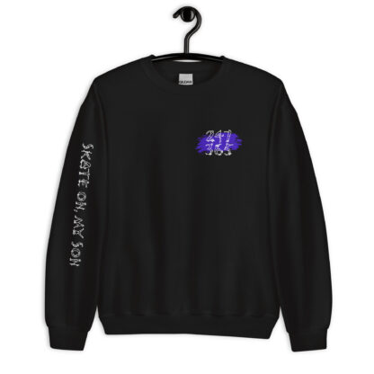 Skate On, My Son Black Crew Neck Sweatshirt (Goofy Stance) - Image 4
