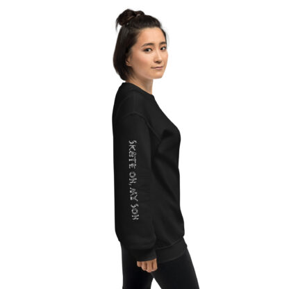 Skate On, My Son Black Crew Neck Sweatshirt (Goofy Stance) - Image 3