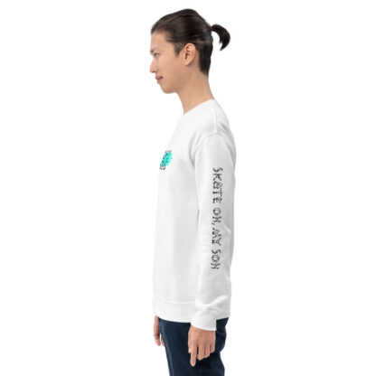 Skate On, My Son White Crew Neck Sweatshirt (Regular Stance) - Image 4