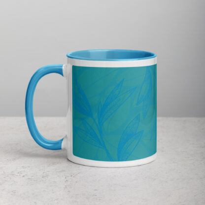 A Spot Of Tea Leaves Mug (11 oz.) – Blue - Image 4
