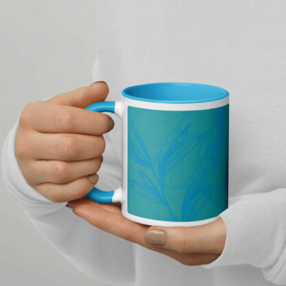 A Spot Of Tea Leaves Mug (11 oz.) – Blue - Image 2