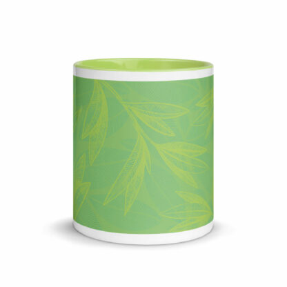 A Spot Of Tea Leaves Mug (11 oz.) – Green - Image 4