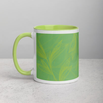 A Spot Of Tea Leaves Mug (11 oz.) – Green - Image 7